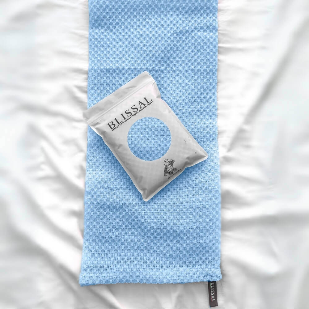Serviette de douche exfoliante antibactérienne