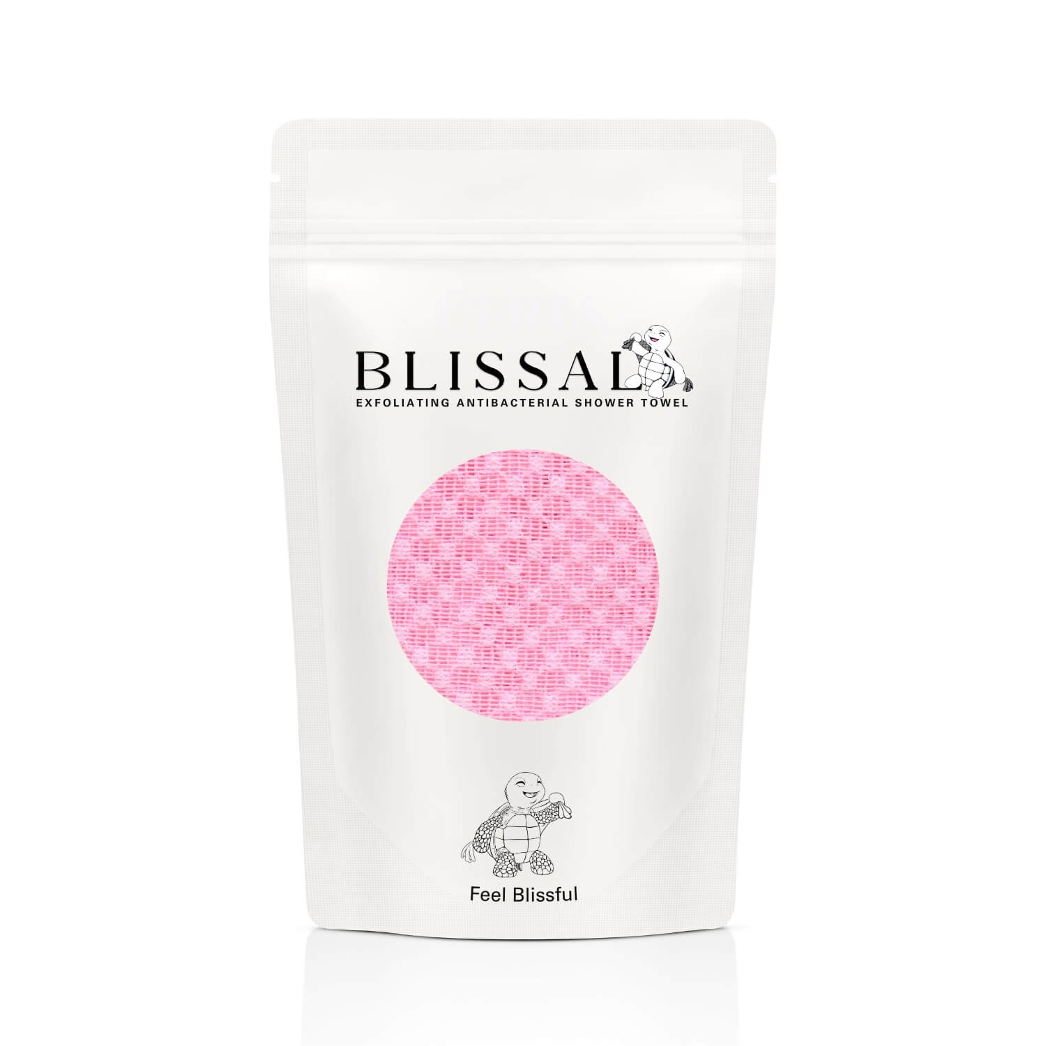 Older man holding Blissal towel, highlighting benefits like smooth skin, no more clogged pores, and chemical-free exfoliation